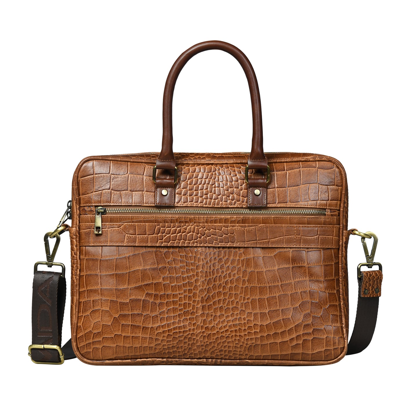 Croco Leather Laptop Bag