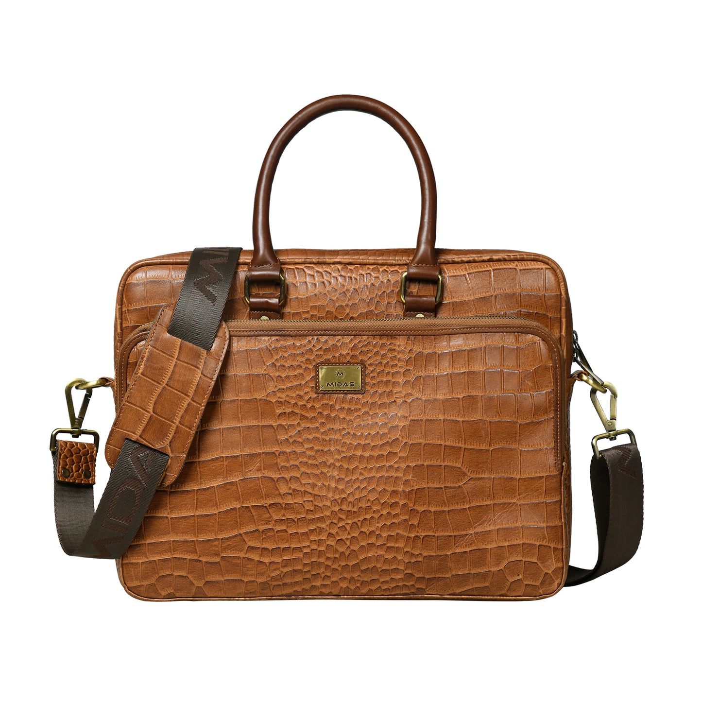 Croco Leather Laptop Bag
