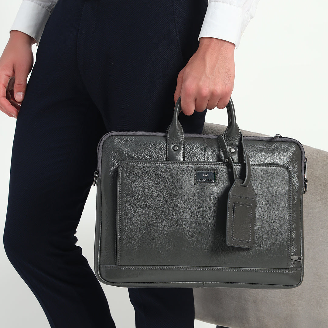Midas Leather Slim Laptop Bag