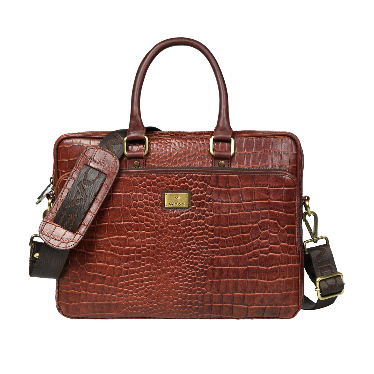 Croco Leather Laptop Bag