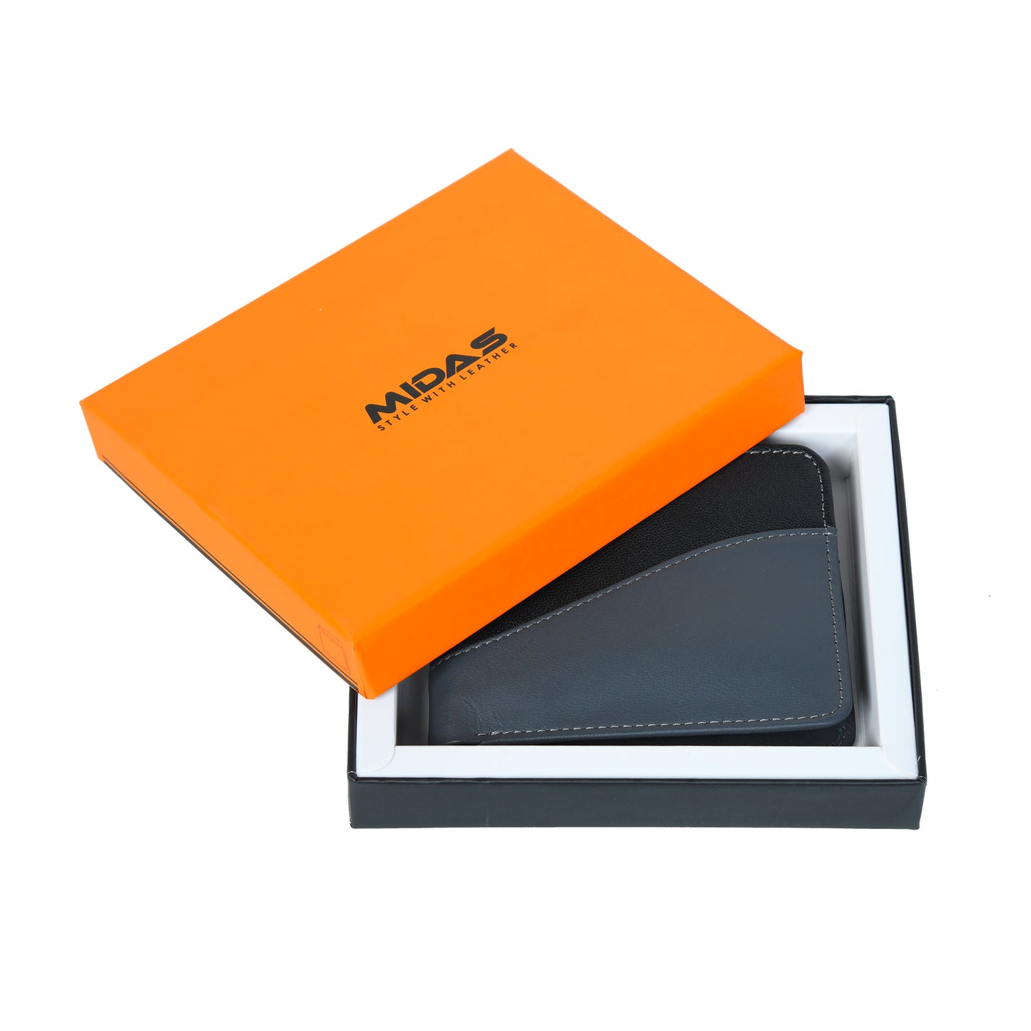 Men Two Tone Genuine Leather Wallet