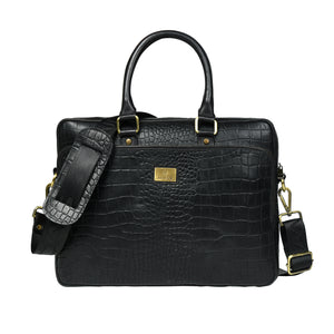 Croco Leather Laptop Bag