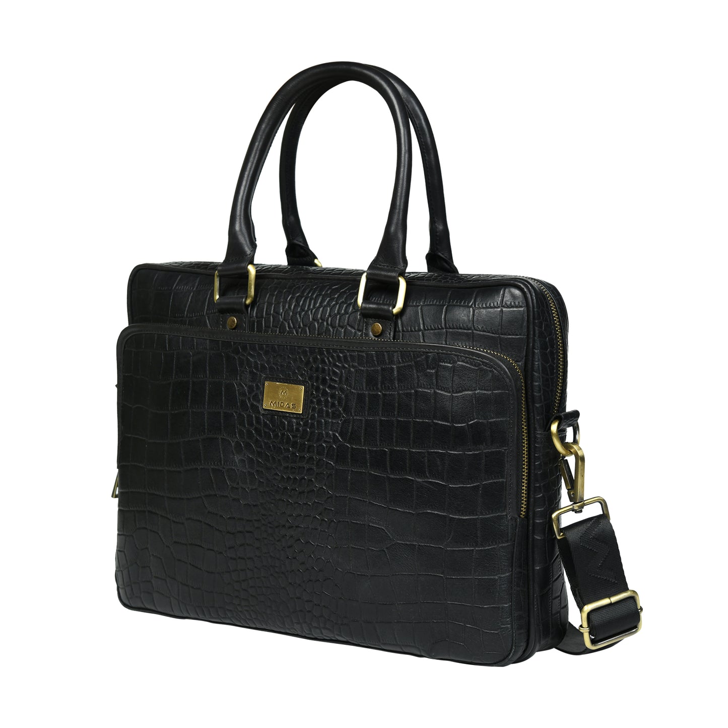 Croco Leather Laptop Bag