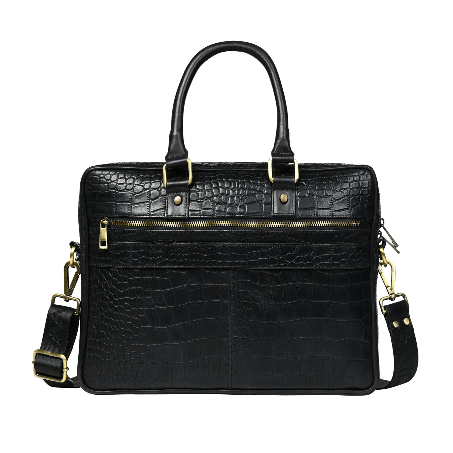 Croco Leather Laptop Bag