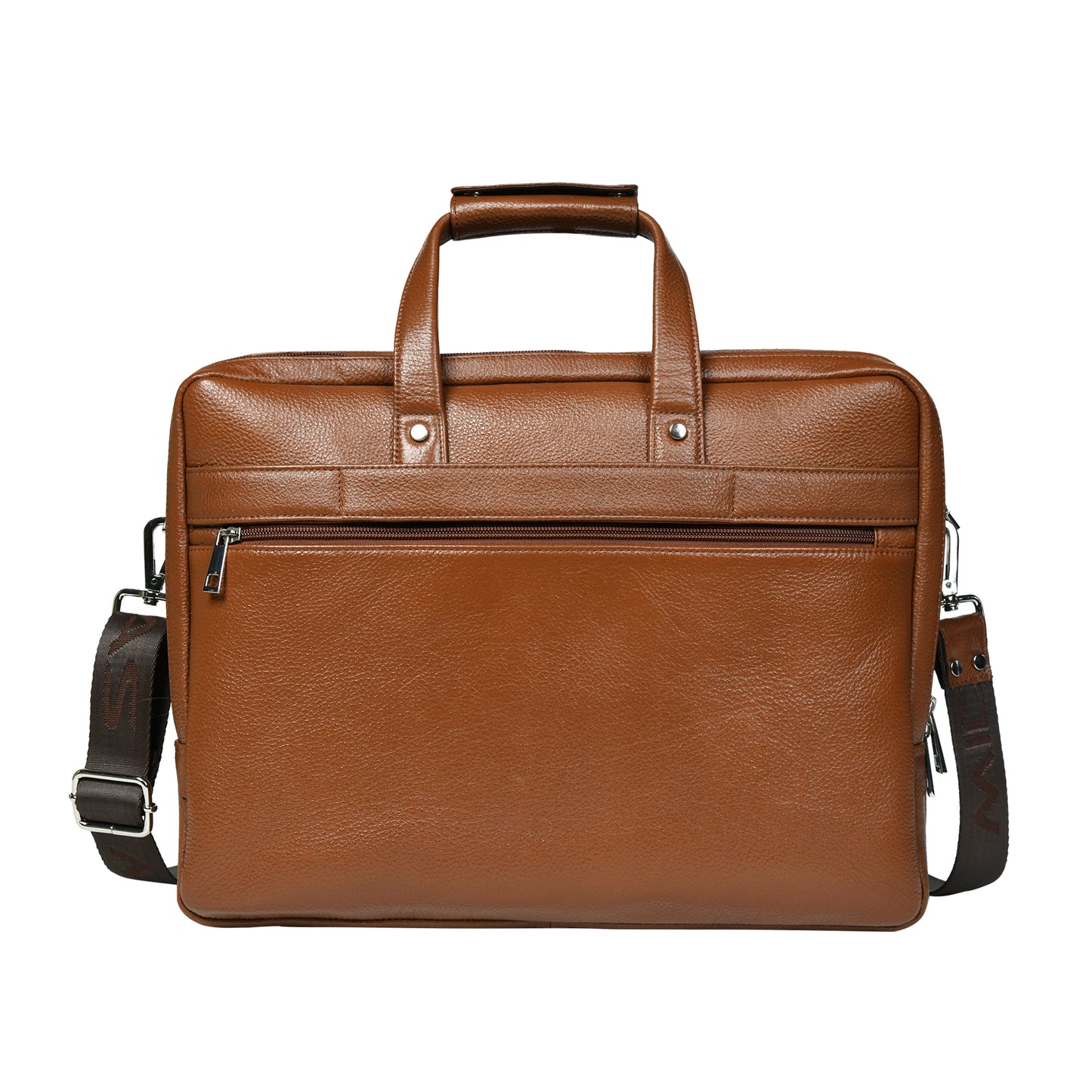 Men Double Partition Leather Laptop Bag