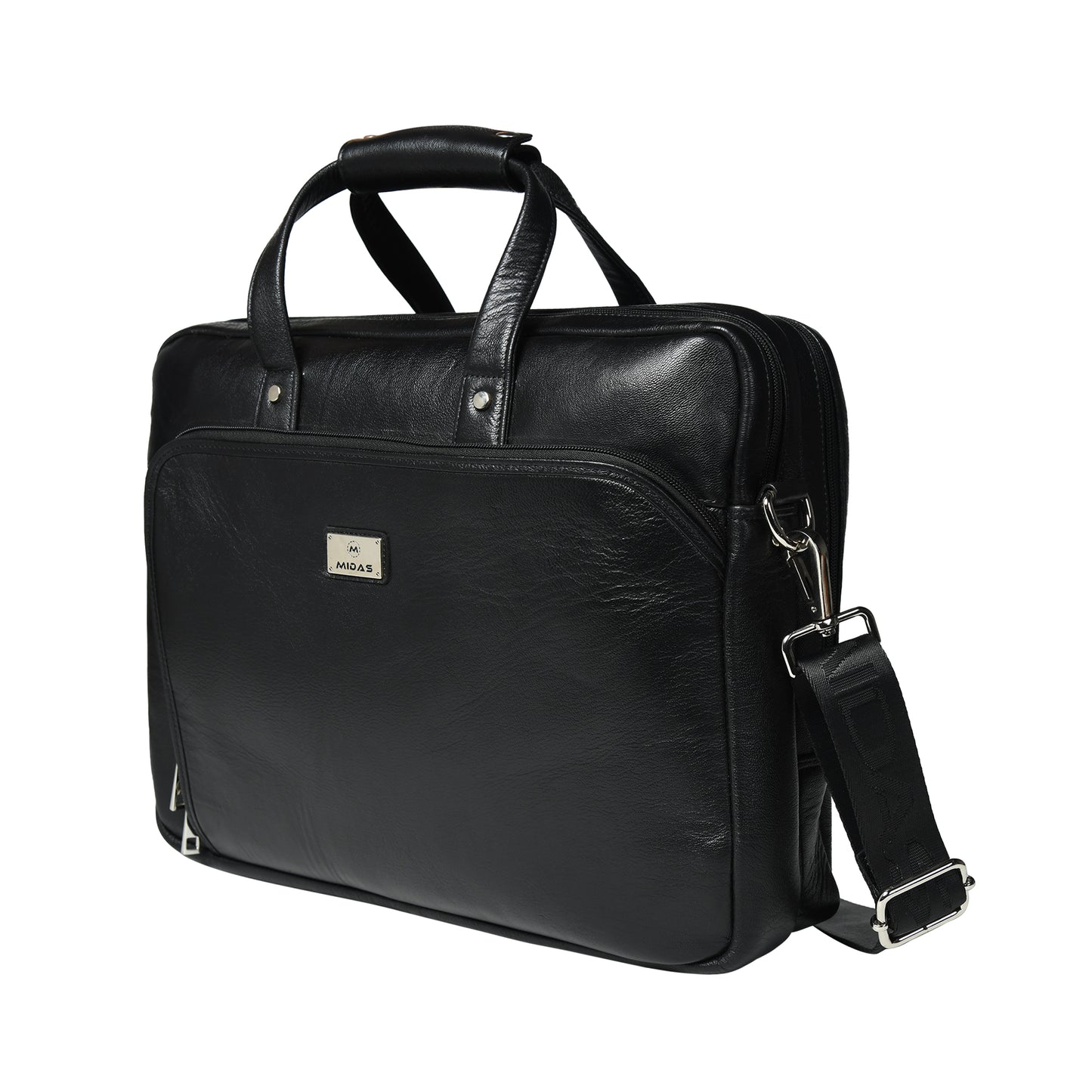 Men Double Partition Leather Laptop Bag