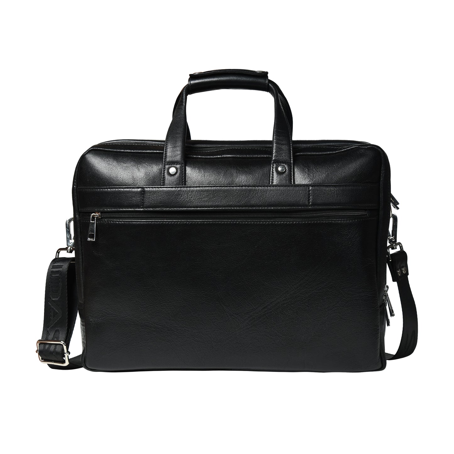 Men Double Partition Leather Laptop Bag