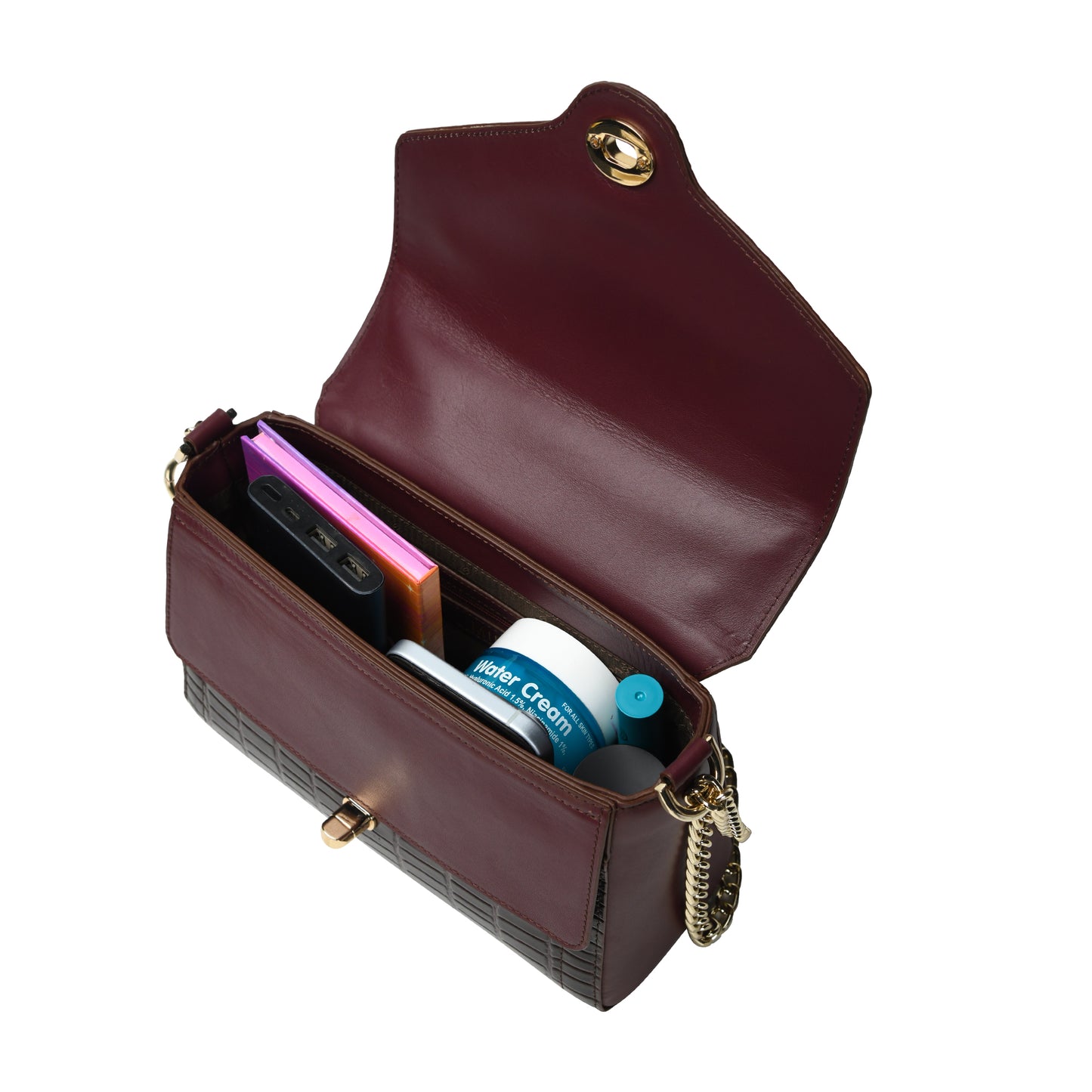 Women Crocodile Texture Leather Sling Bag