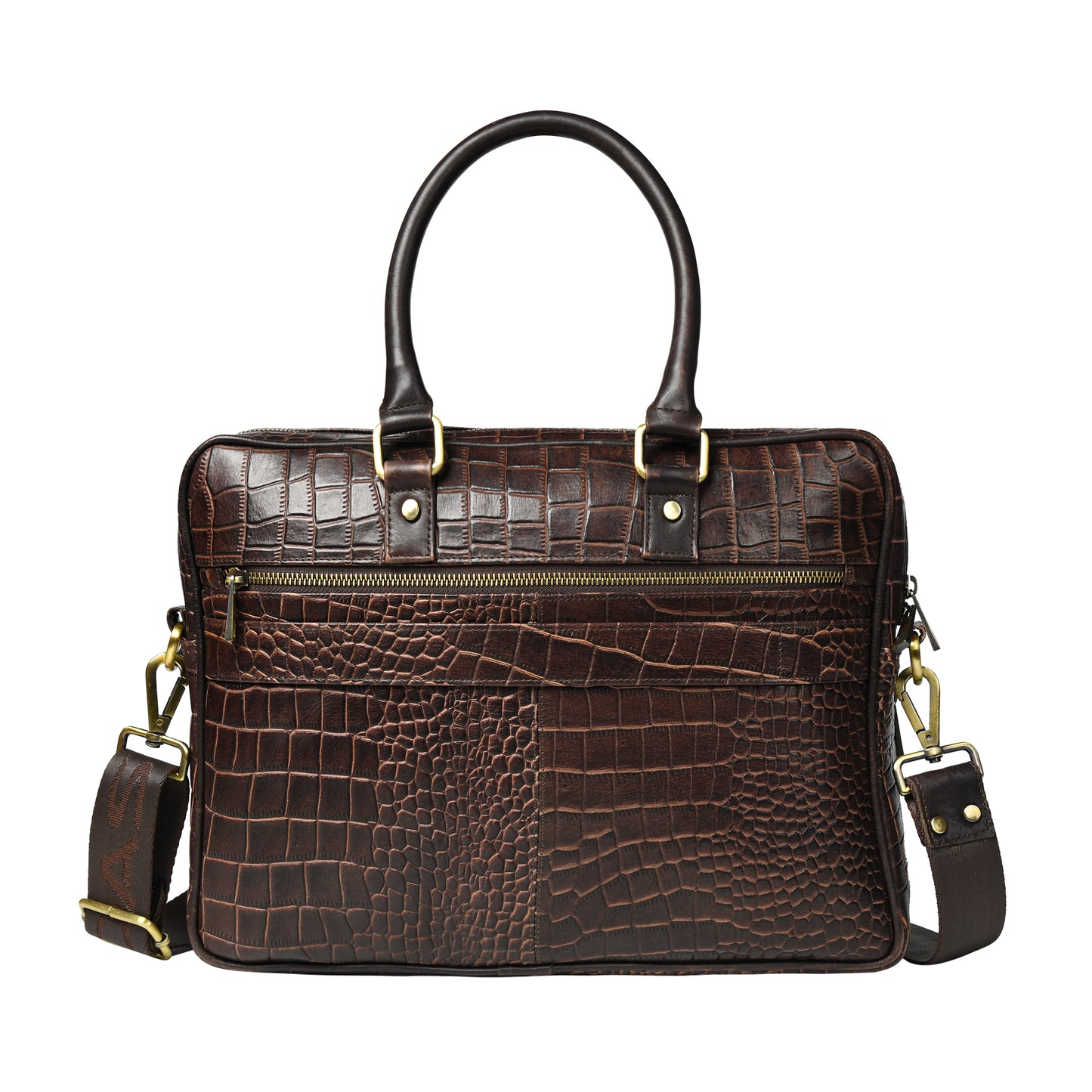 Croco Leather Laptop Bag