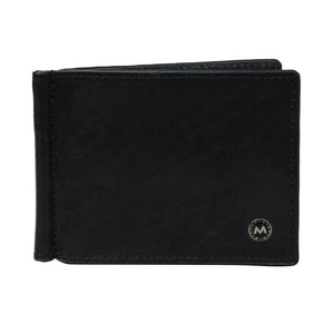 Black Handmade Leather Wallets Front Photo
