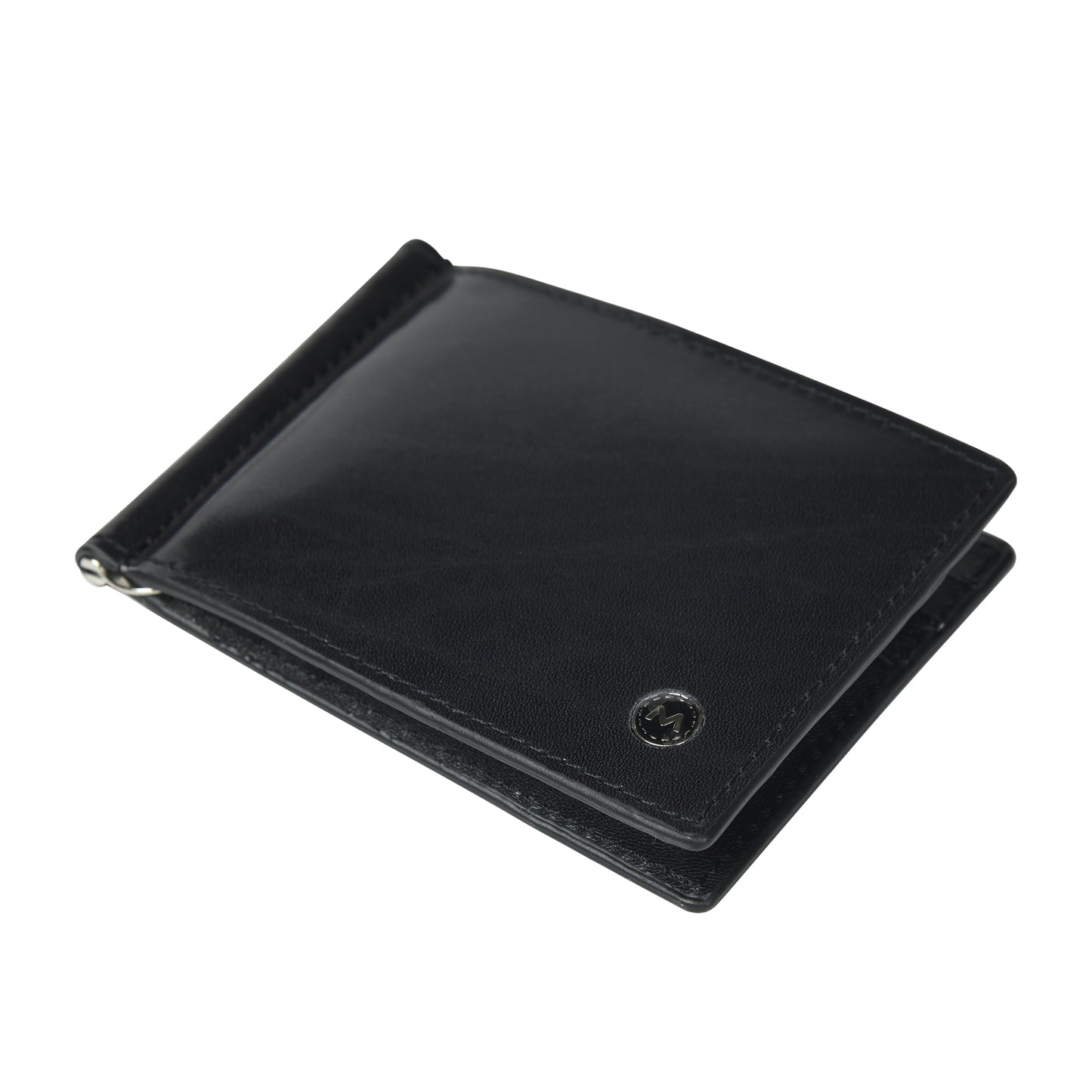 Black Handmade Leather Wallets Side Photo