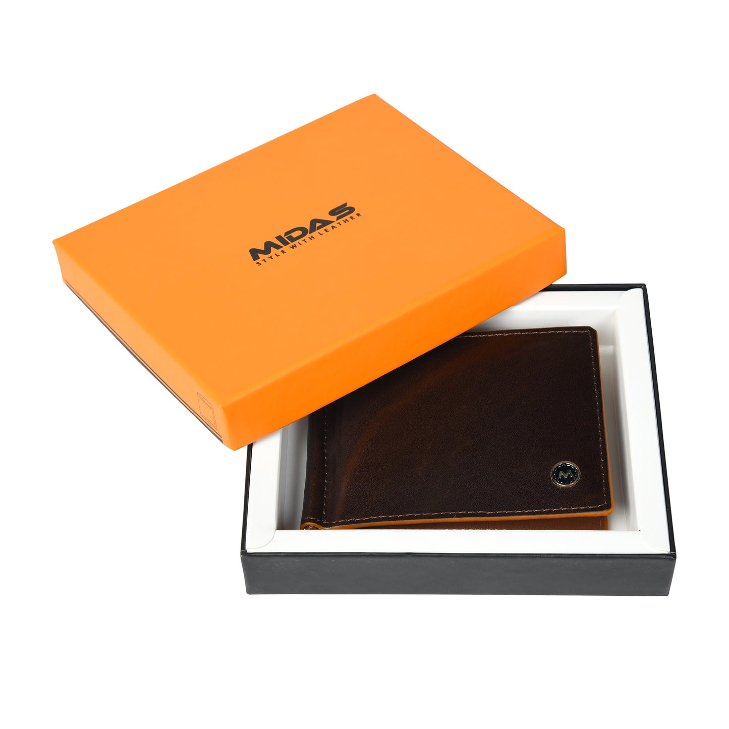 Brown Handmade Leather Wallets Inside Box Photo