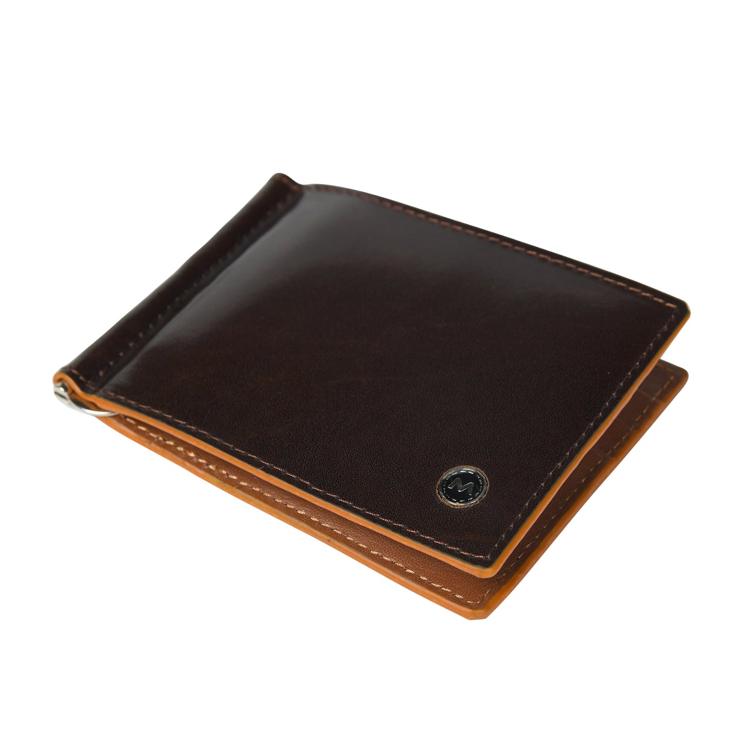 Brown Handmade Leather Wallets Side Photo