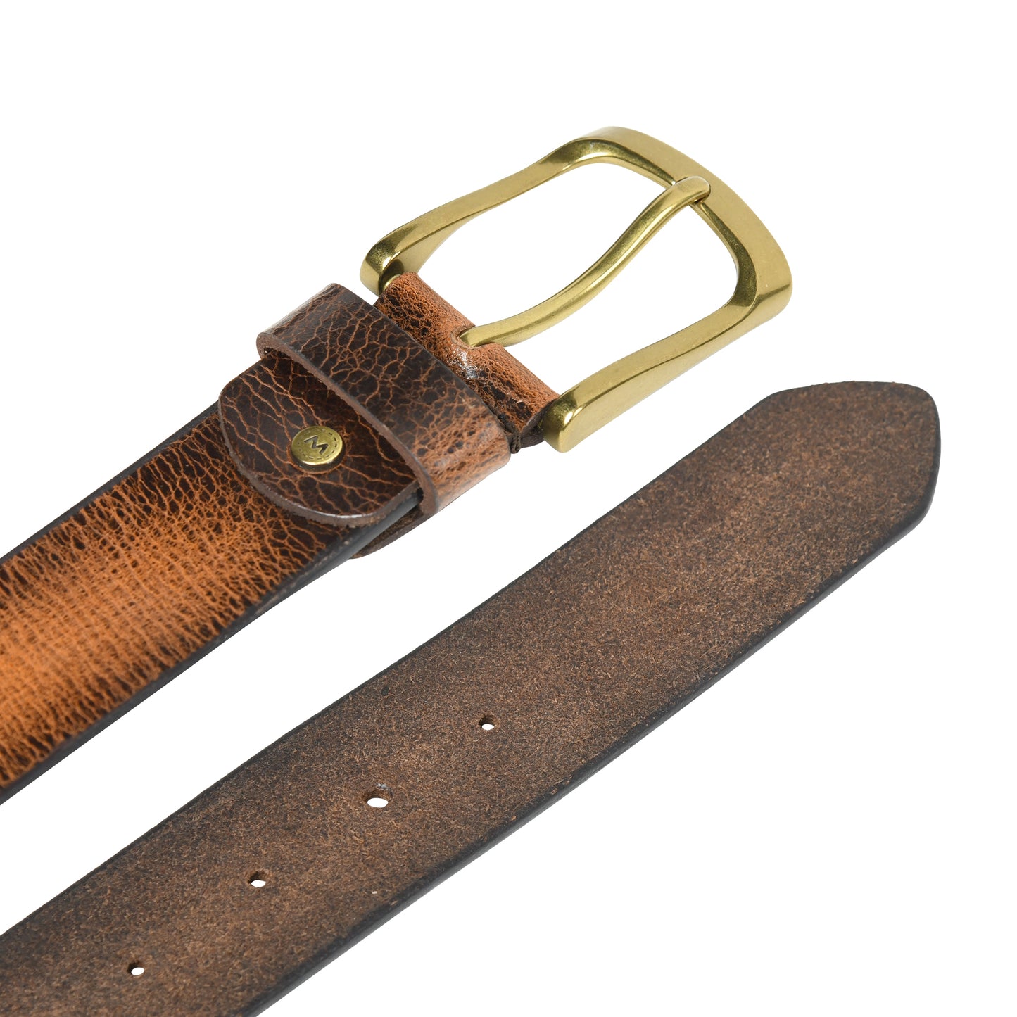 Casual Brown Crunch Leather Belt