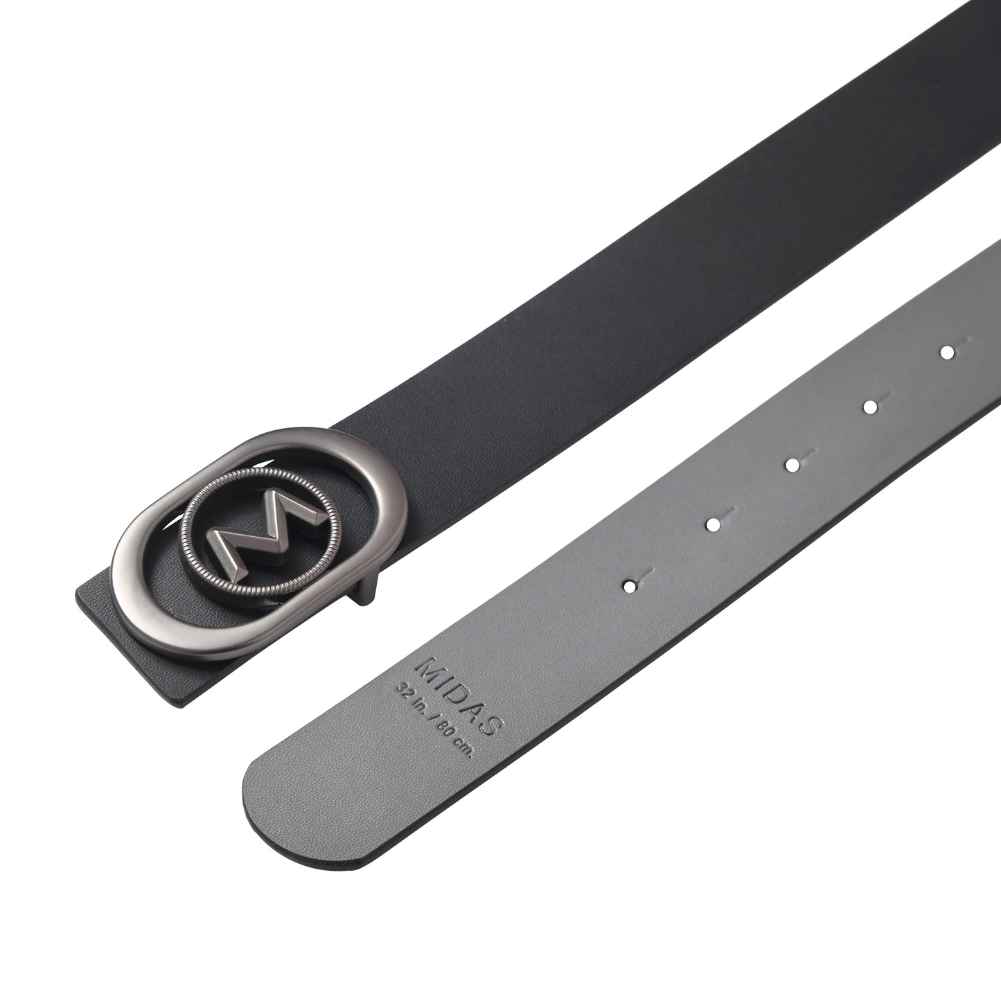 Men’s Premium Face To Face Reversible Leather Belt - Midas Signature Buckle