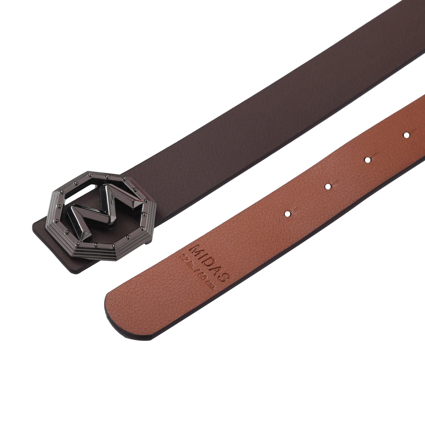 Face to Face Reversible Leather Belt with Midas Signature Buckle