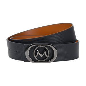 Face to Face Reversible Leather Belt with Midas Signature Buckle