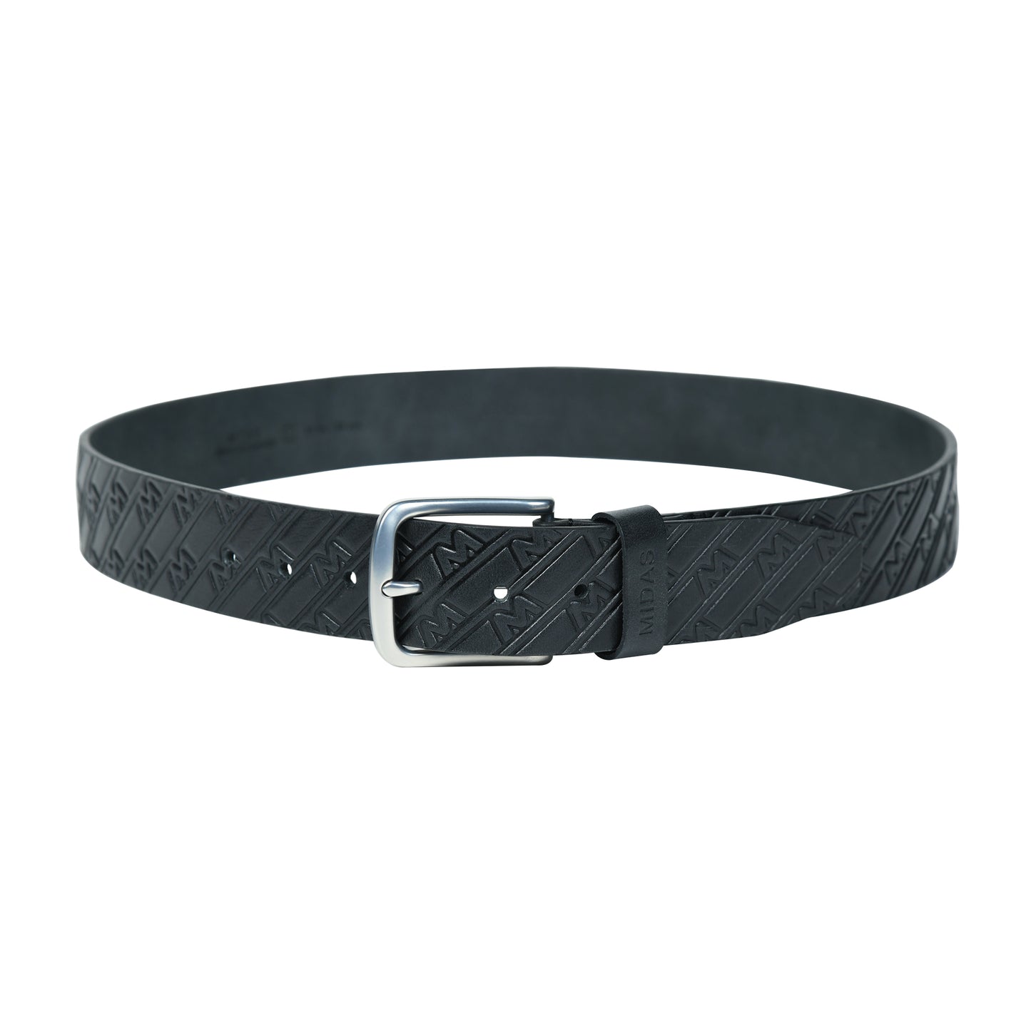 Midas Casual Belt with Signature M Pattern Emboss