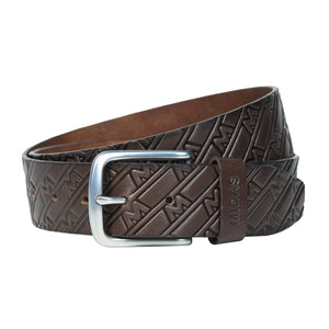Midas Casual Belt with Signature M Pattern Emboss