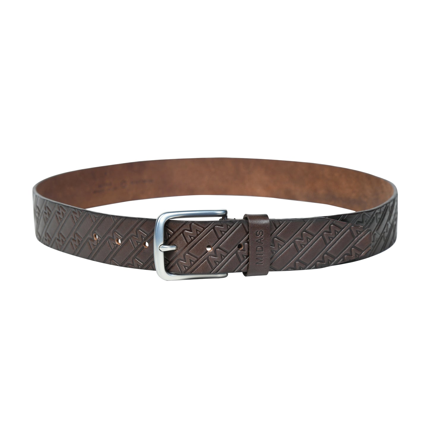Midas Casual Belt with Signature M Pattern Emboss