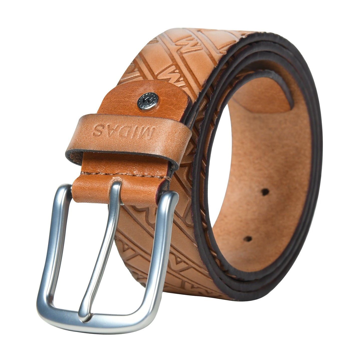 Midas Casual Belt with Signature M Pattern Emboss