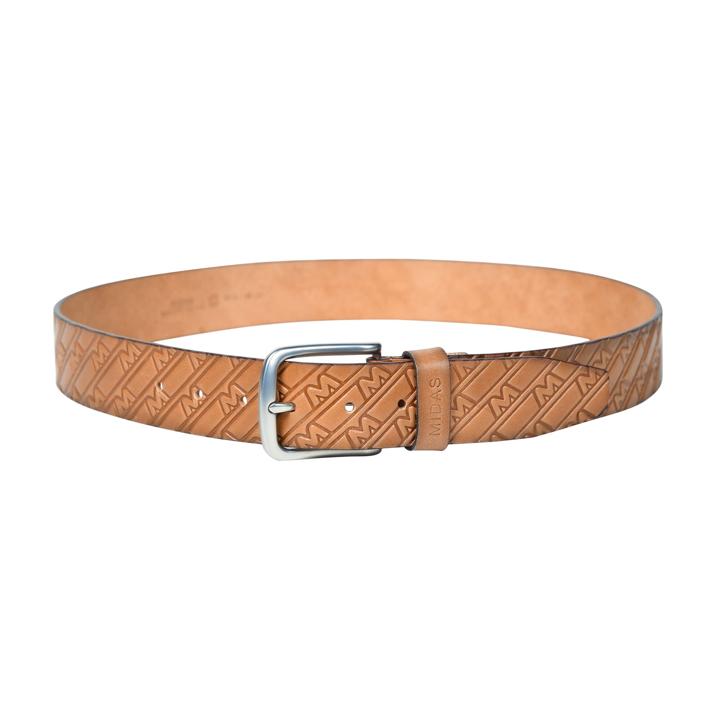 Midas Casual Belt with Signature M Pattern Emboss