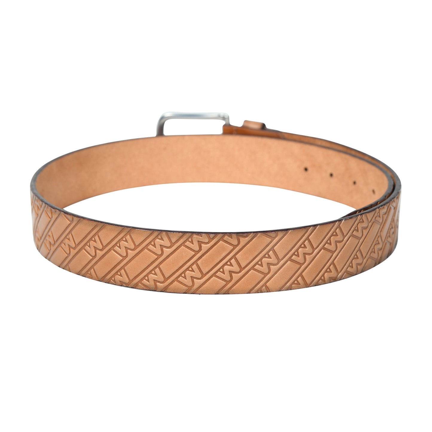 Midas Casual Belt with Signature M Pattern Emboss