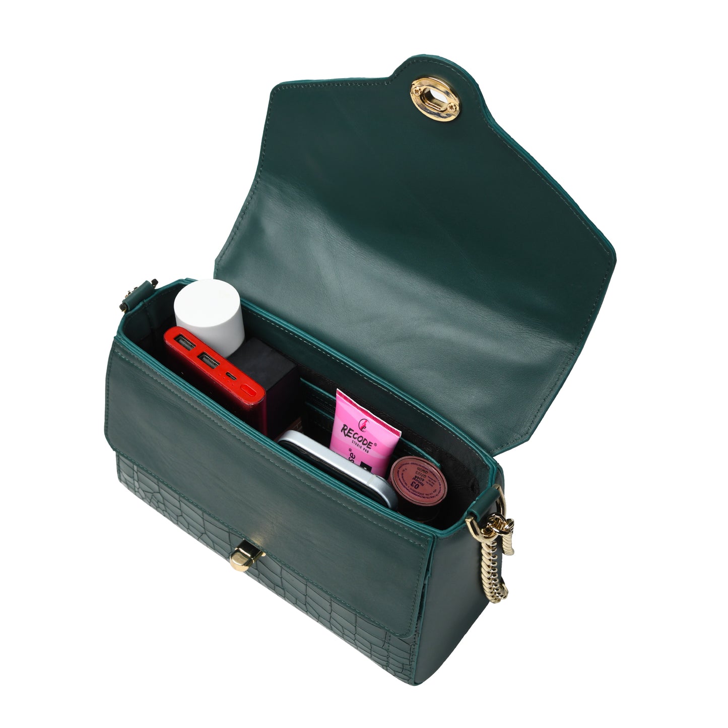Women Crocodile Texture Leather Sling Bag