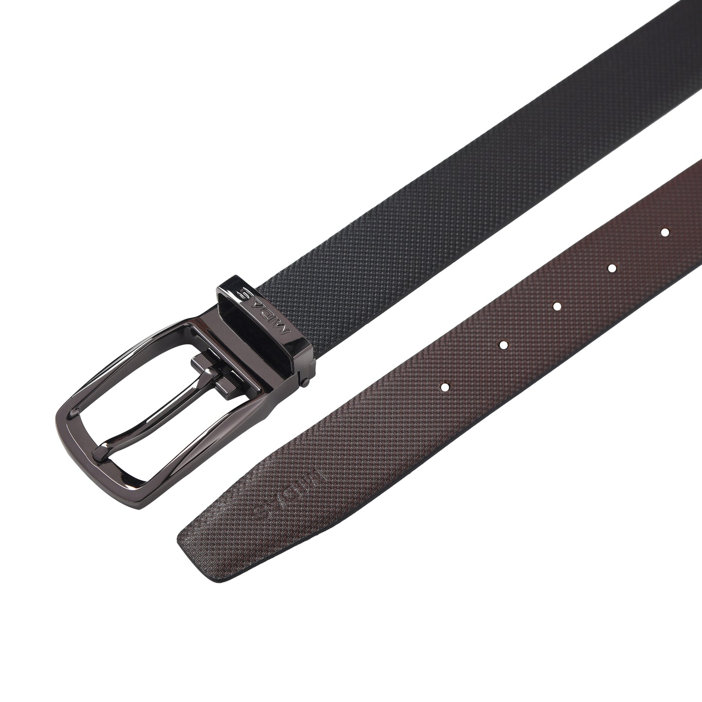 Midas Premium Reversible Leather Belt With Premium Buckle