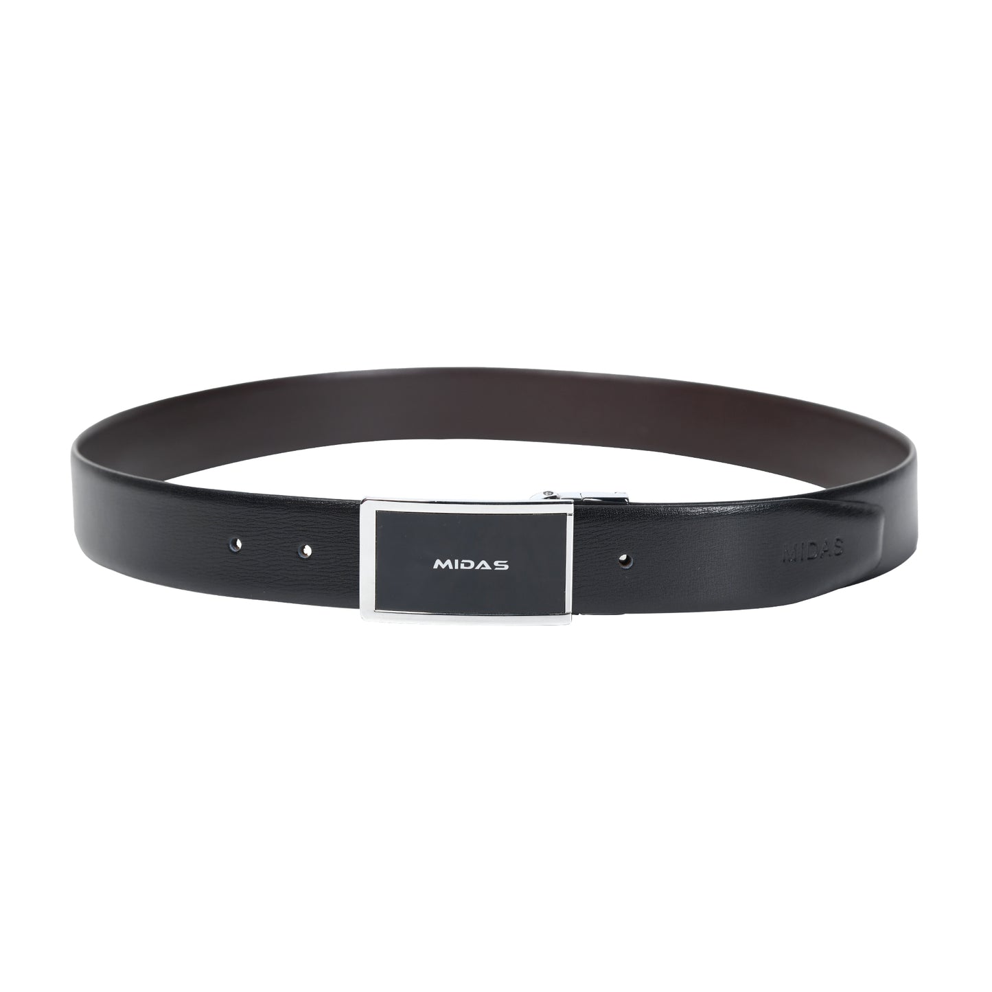 Midas Premium Reversible Leather Belt With Premium Buckle