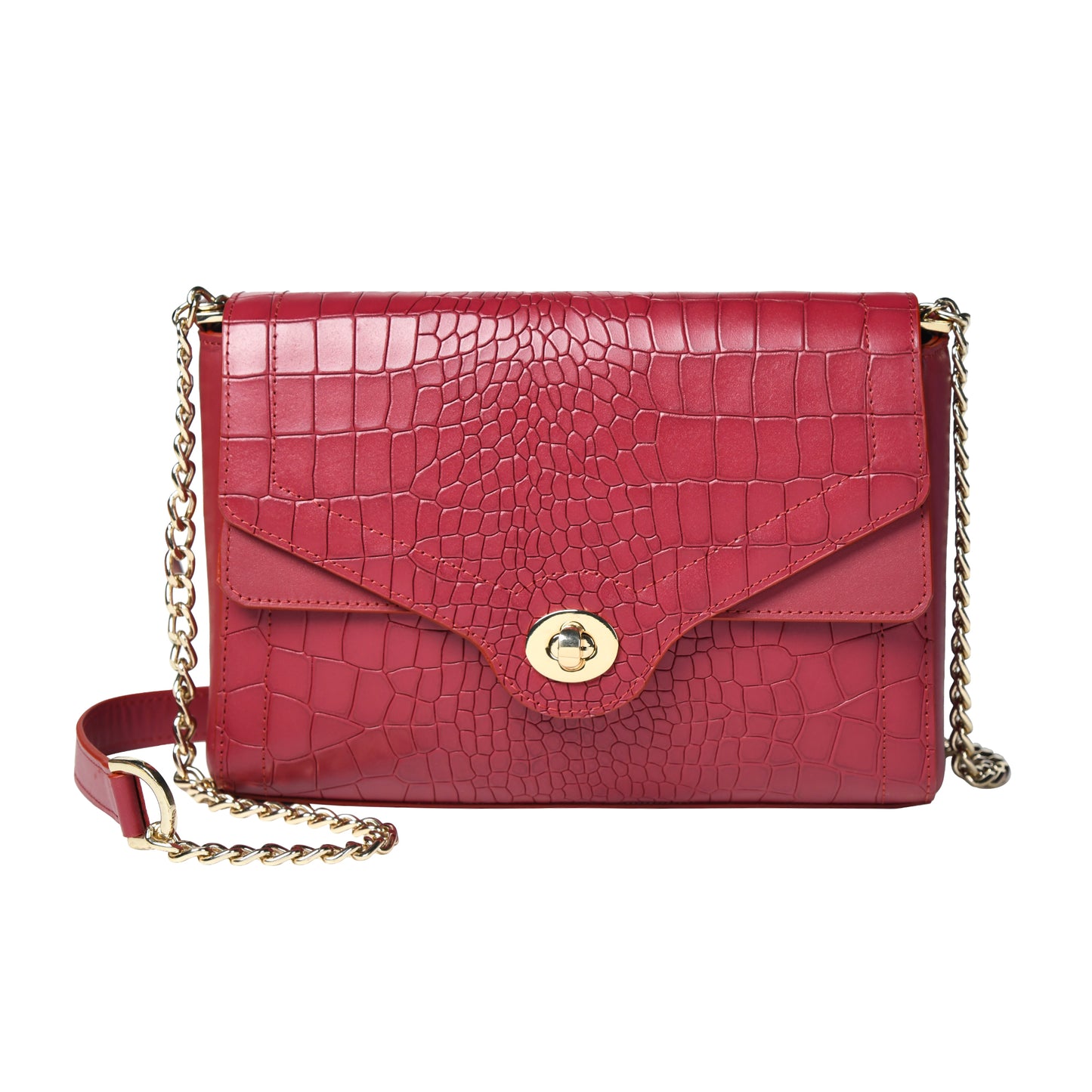 Women Crocodile Texture Leather Sling Bag