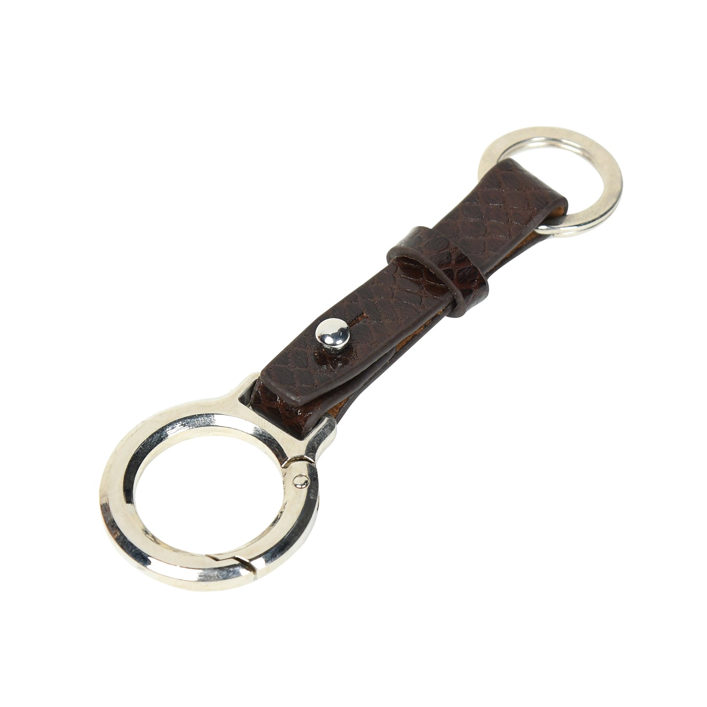 Premium Leather Key Ring with Snake Texture