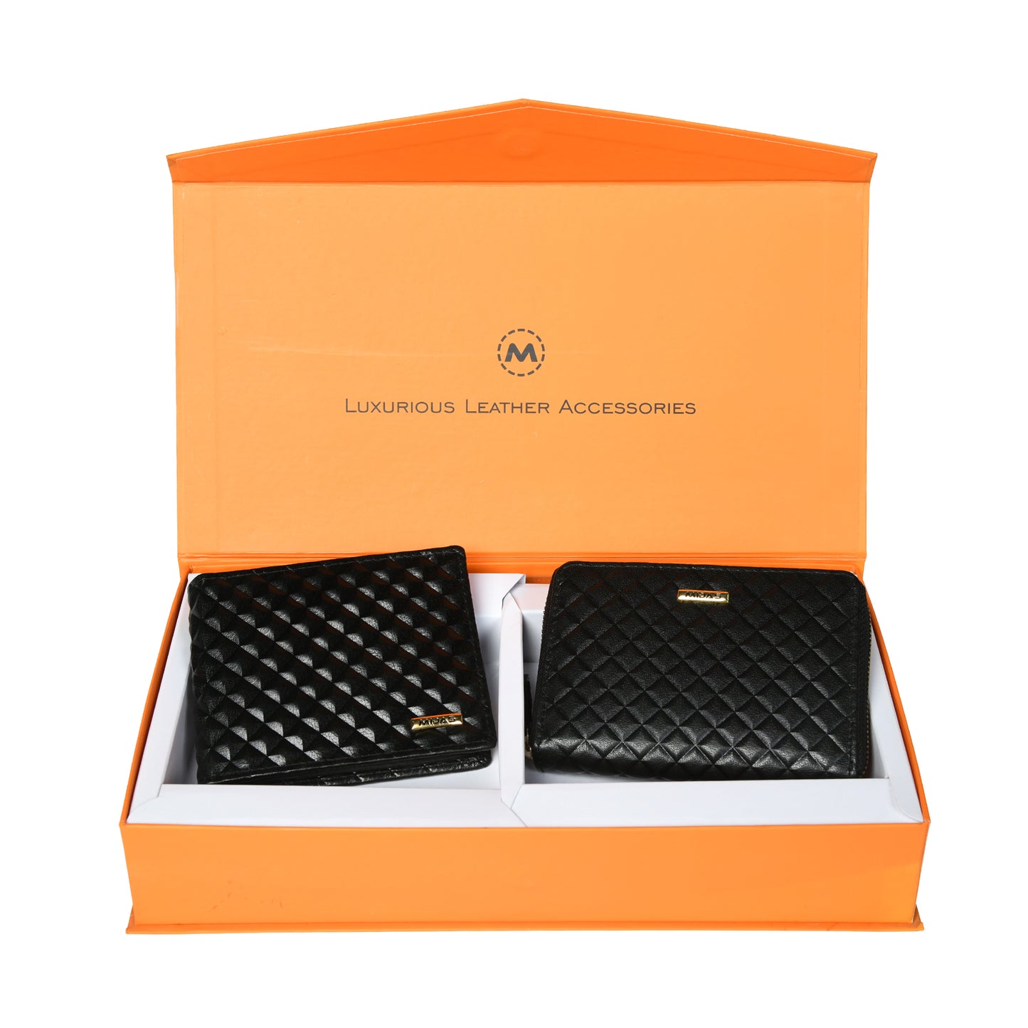 Men & Women Leather Wallet Square Box Design Gift Pack