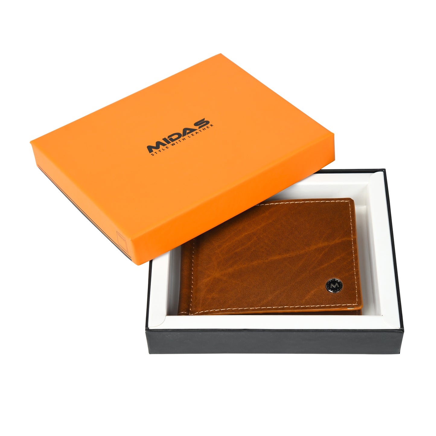 Tan Handmade Leather Wallets Inside Box Photo