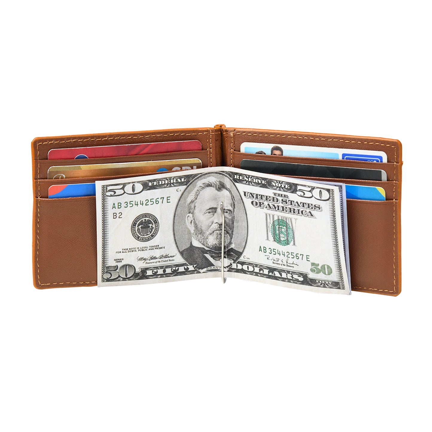 Tan Handmade Leather Wallets Inside Photo