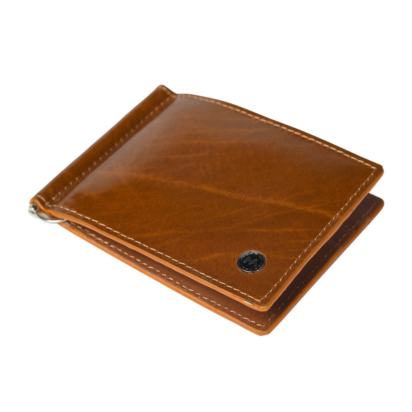 Tan Handmade Leather Wallets Side Photo