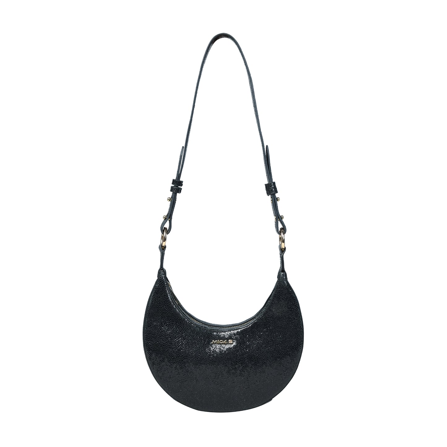 Women Leather Sling Bag - Sparkling black