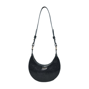 Women Leather Sling Bag - Sparkling black