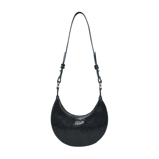 Women Leather Sling Bag - Sparkling black