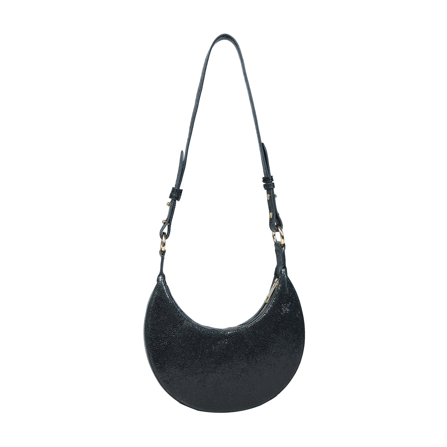 Women Leather Sling Bag - Sparkling black