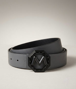 Face to Face Reversible Leather Belt with Signature Midas Buckle