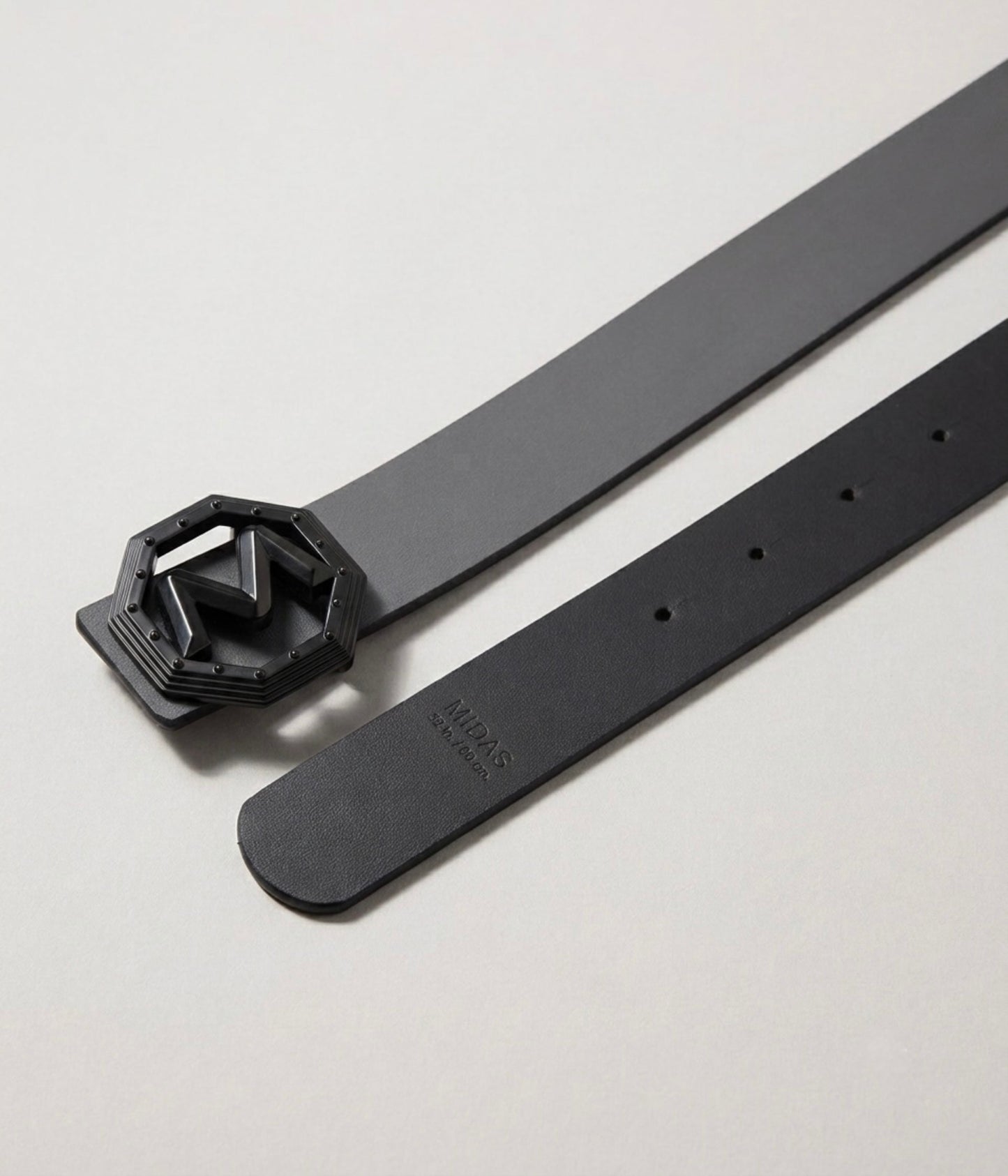 Face to Face Reversible Leather Belt with Signature Midas Buckle