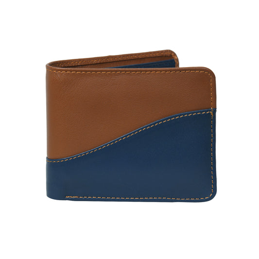 Men Two Tone Genuine Leather Wallet