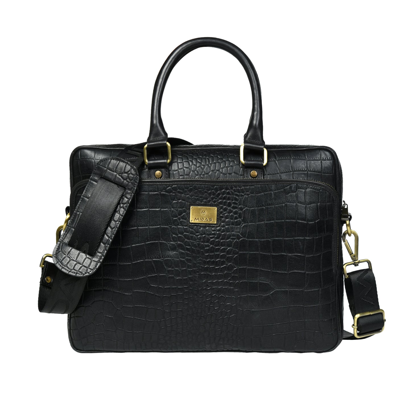 Croco Leather Laptop Bag