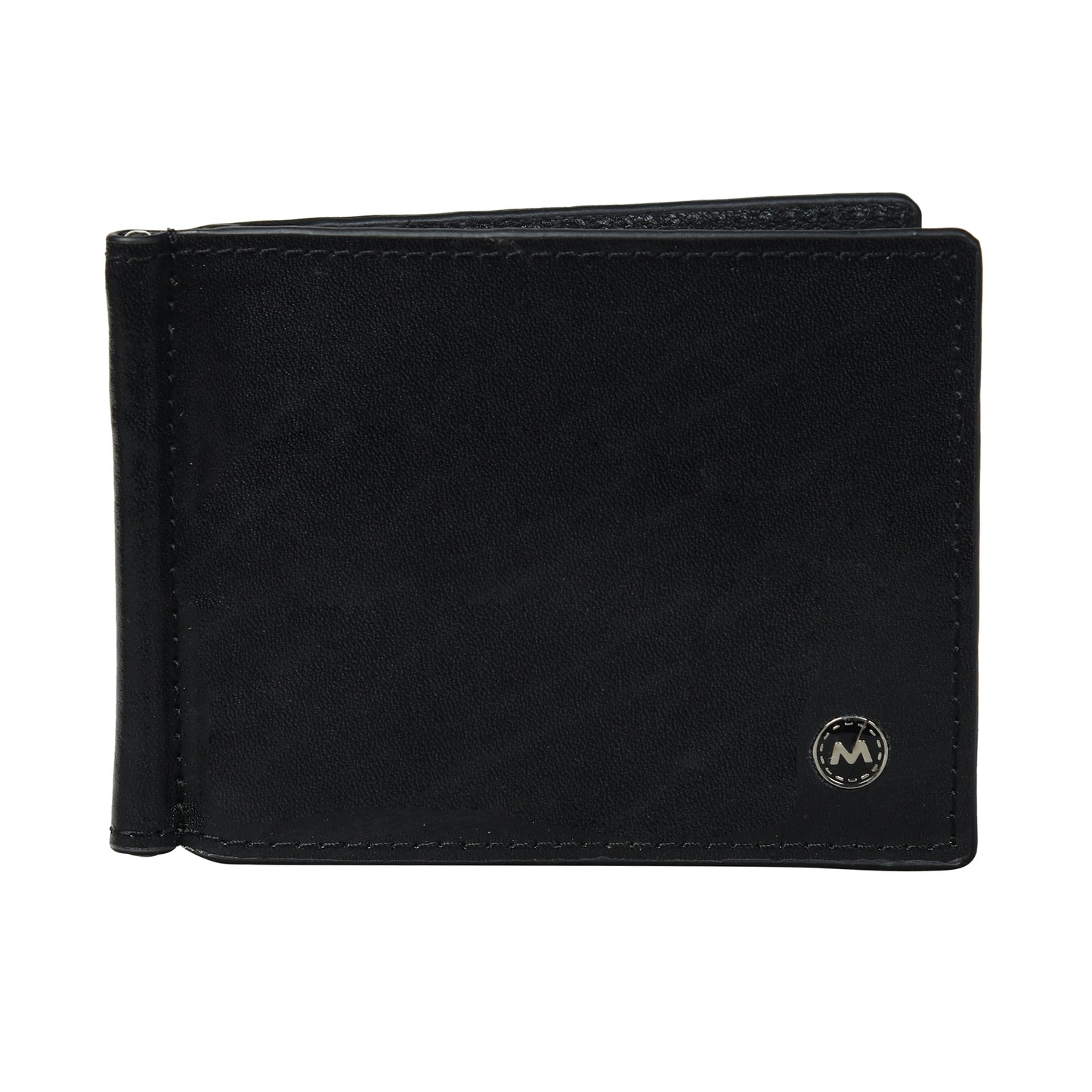 Black Handmade Leather Wallets Front Photo