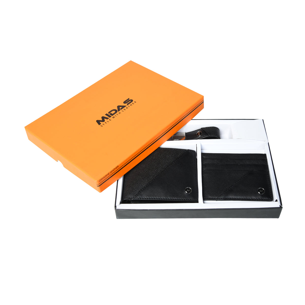 Genuine Leather 3-Piece Gift Set for Men – Wallet, Card Holder & Key Ring