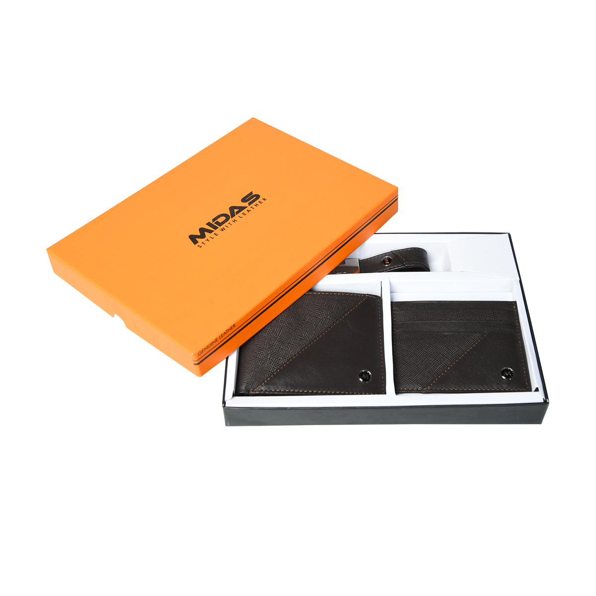 Genuine Leather 3-Piece Gift Set for Men – Wallet, Card Holder & Key Ring