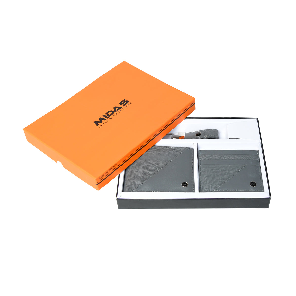 Genuine Leather 3-Piece Gift Set for Men – Wallet, Card Holder & Key Ring