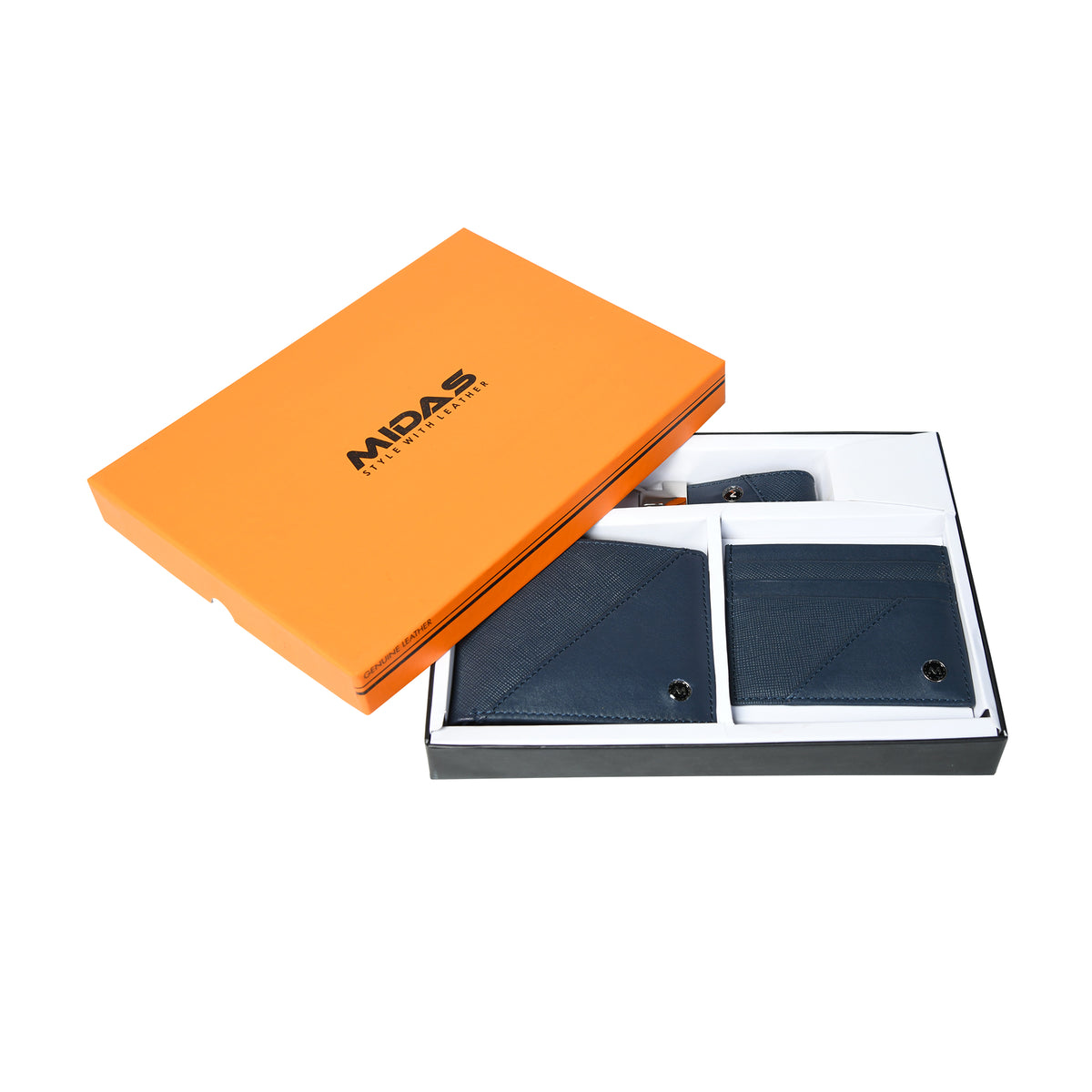 Genuine Leather 3-Piece Gift Set for Men – Wallet, Card Holder & Key Ring