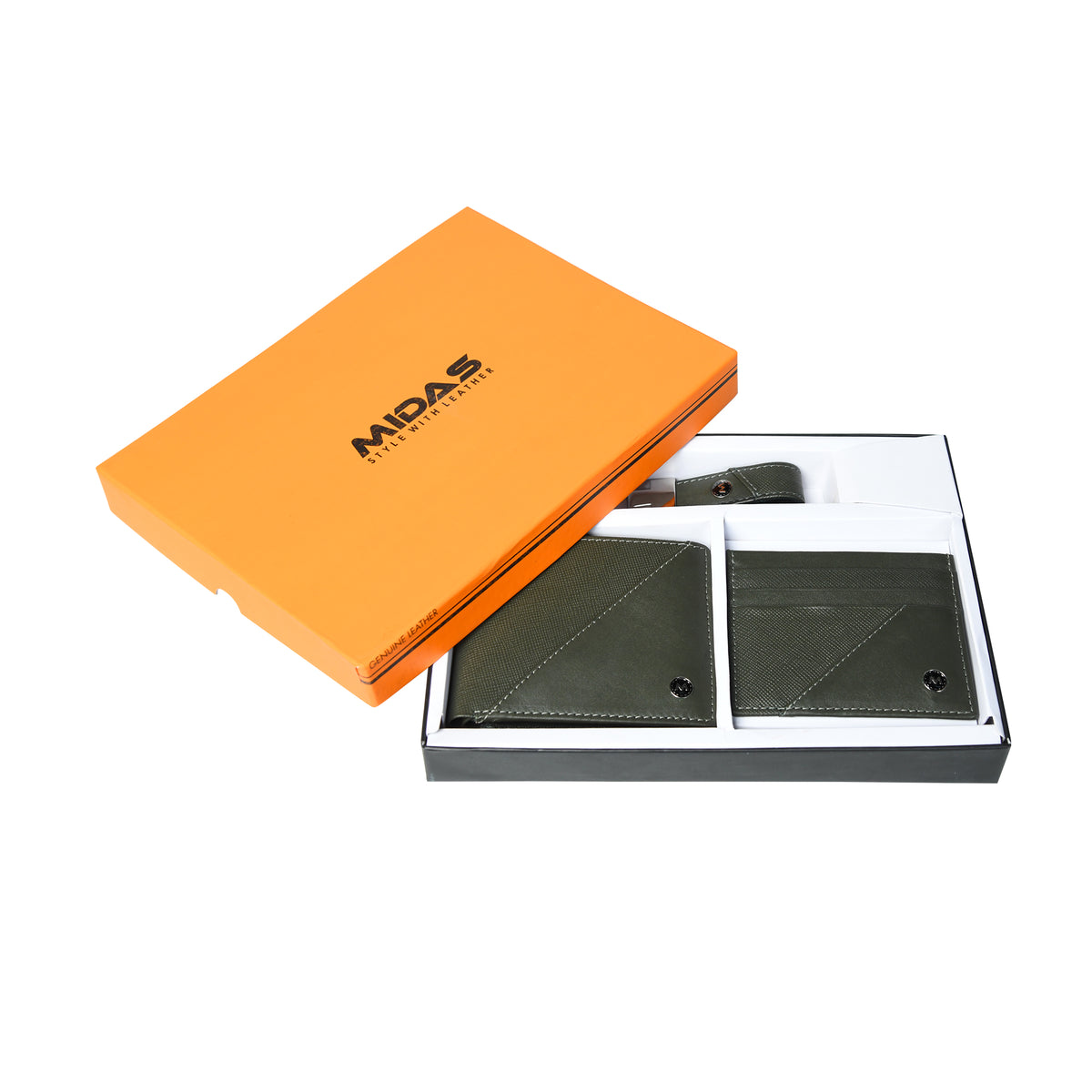 Genuine Leather 3-Piece Gift Set for Men – Wallet, Card Holder & Key Ring